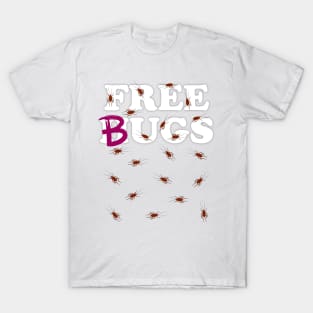 Free Bugs Not Hugs Cockroach Funny Halloween T-Shirt